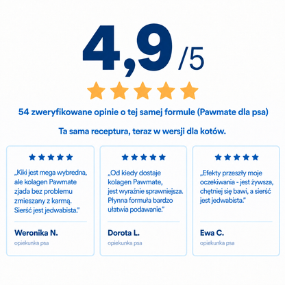 Ocena 4,9/5 – opinie o tej samej formule Pawmate w wersji dla psa