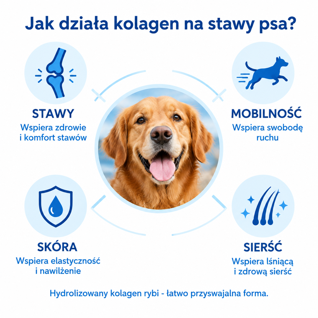 Jak dziala kolagen na stawy psa - stawy, mobilnosc, skora, siersc